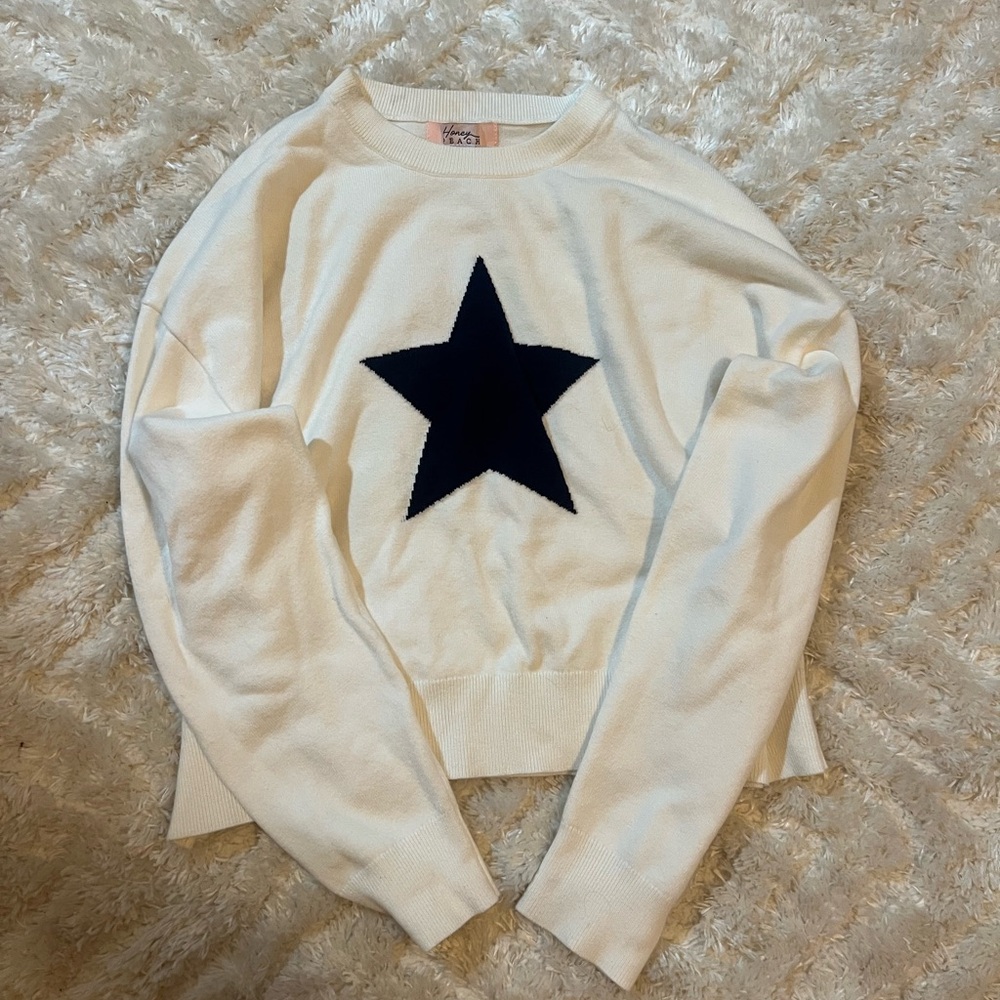 Women's White Sweater with Star